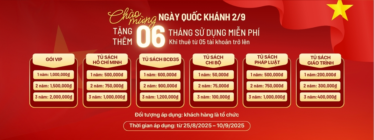 NXB Chính trị quốc gia Sự thật - Chương trình khuyến mãi chào mừng 80 năm ngày quốc khánh nước CHXHCN Việt Nam
